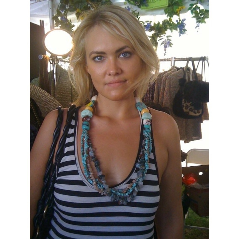 Vintage circa 2010, Tropical Island Style Statement Necklace + Dangle Earrings